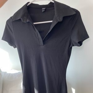 Black Collared Polo Dress